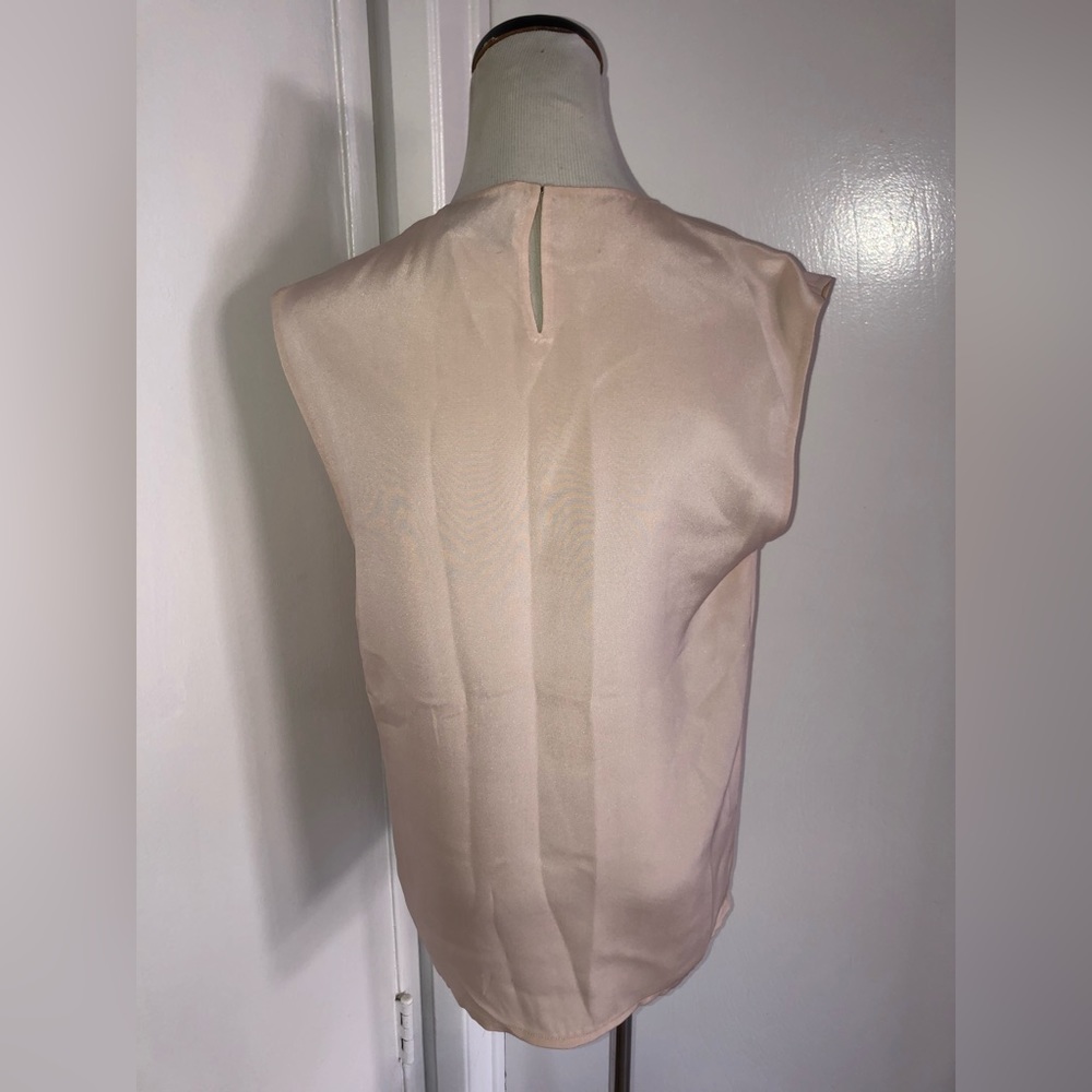 Phillip lim beige silk blouse with beaded embellishment size 6 - Picture 2 of 5